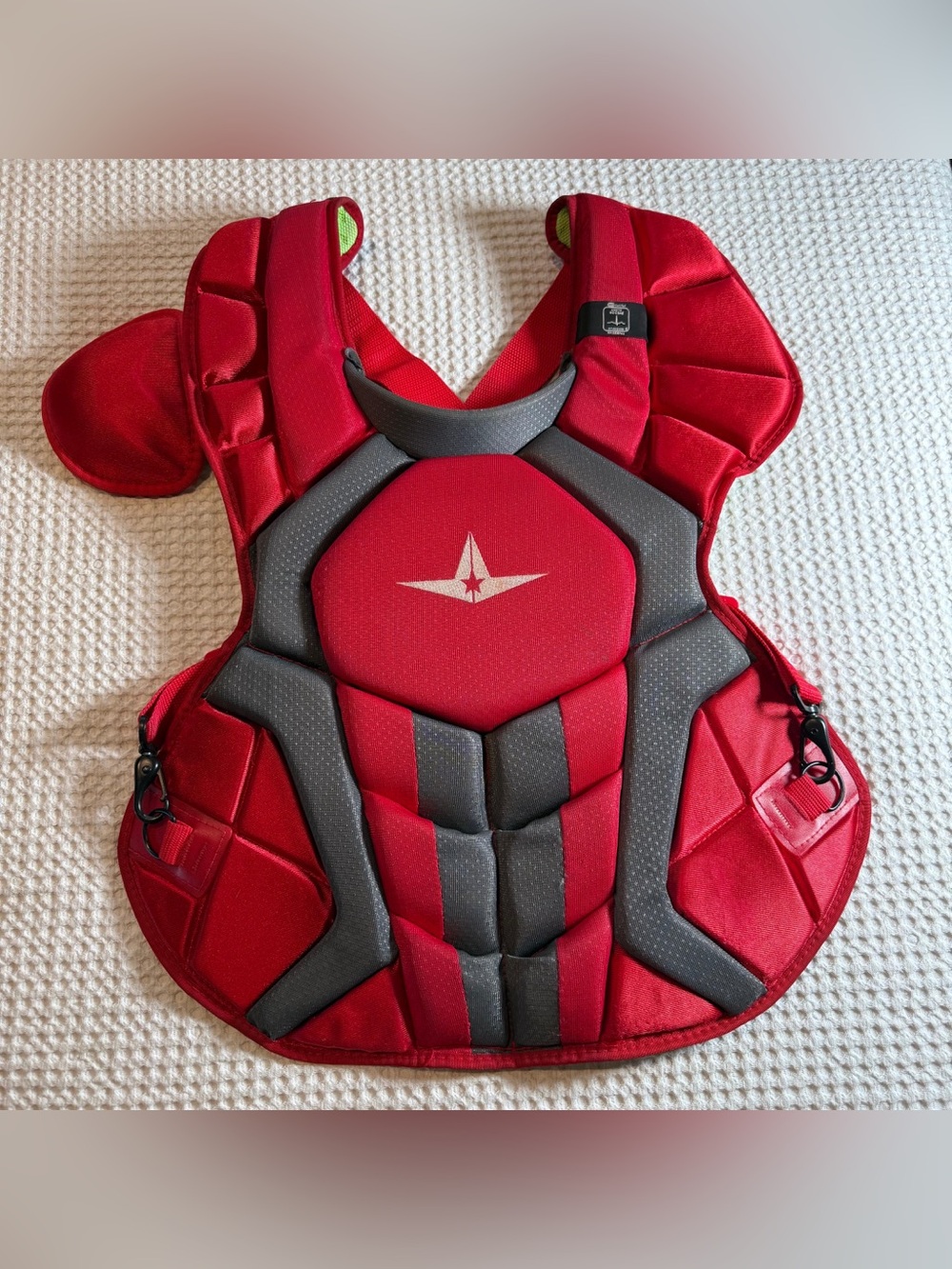 NEW All-Star S7 System Seven Chest Protector Red Gray Adult Baseball Softball